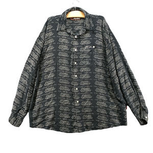 Fubu The Collection Men's Button Up Shirt Blue XL Long Sleeve Rayon